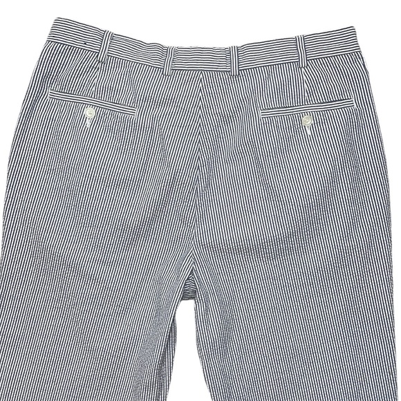Brooks Brothers men’s 35x27 blue & white striped‎ genuine seersucker chino pants - Picture 6 of 8